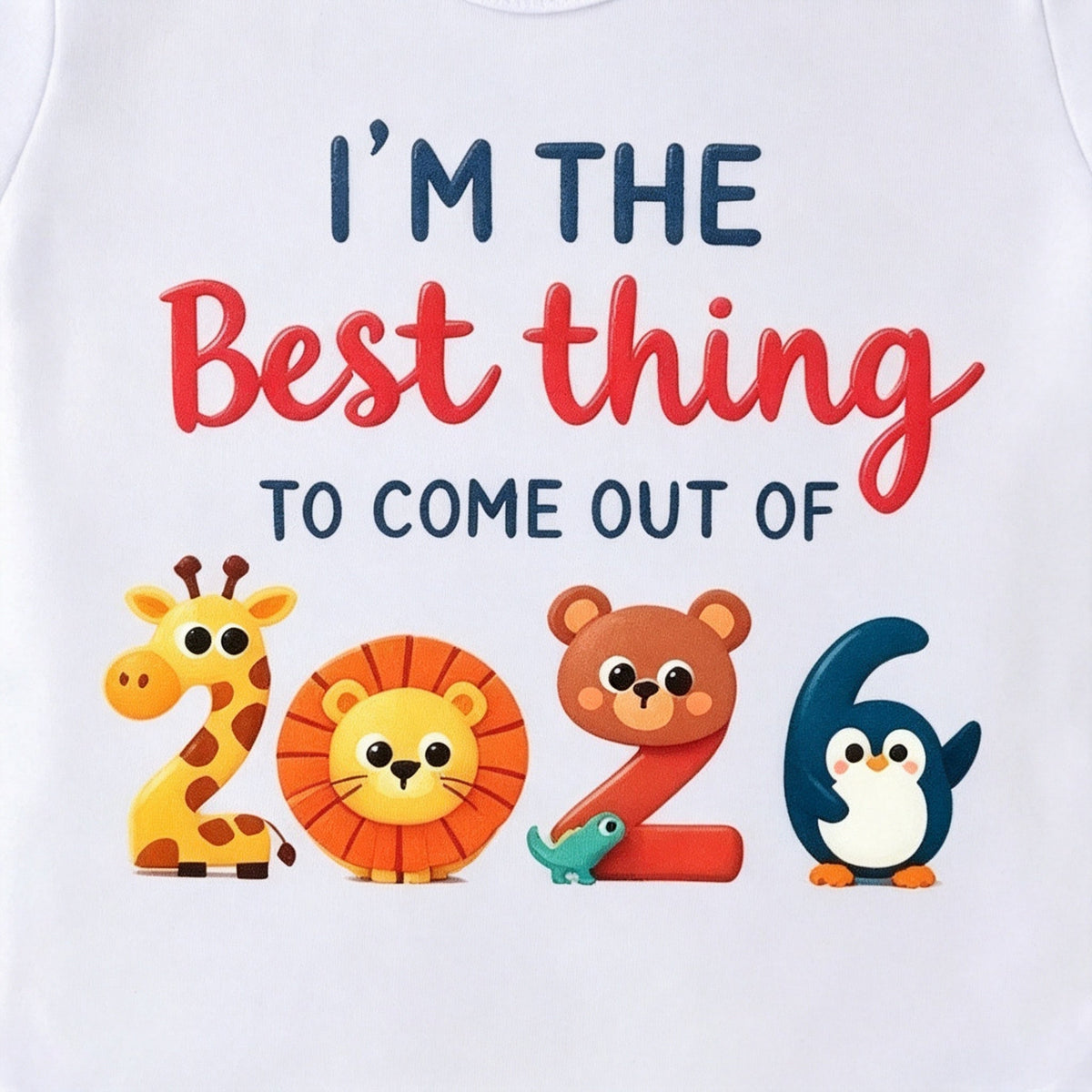 Cute Best Thing 2026 Letter Animal Print Short Sleeve Baby Romper