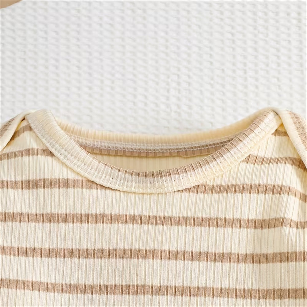2PCS Adorable Tiger Embroidery Stripe Printed Baby Set