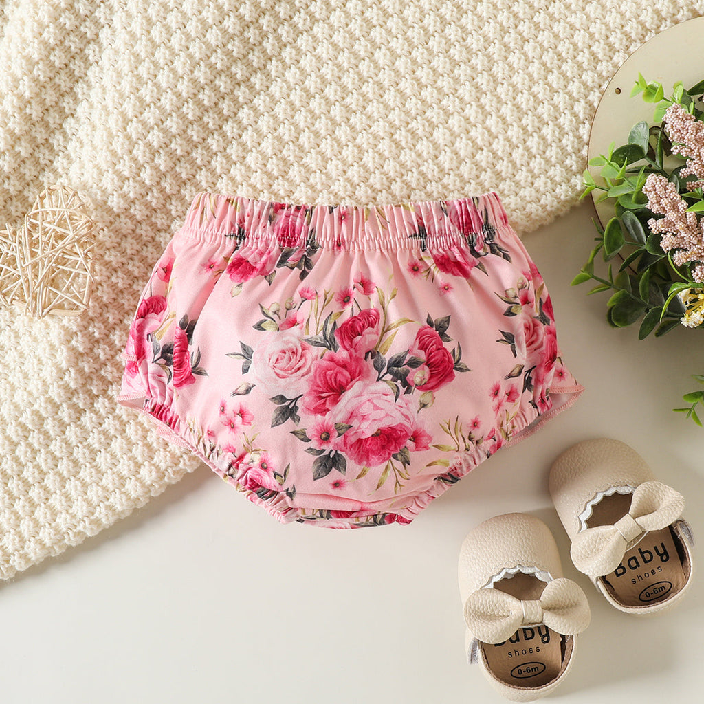 3PCS The Princess Has Arrived Letter Printed Floral Baby Set