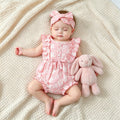 2PCS Summer Floral Printed Sleeveless Baby Romper