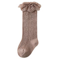 Breathable Mesh Lace Ruffle Decor Long Baby Socks