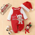 3PCS Cozy Hello Baby Letter Bear Applique Plush Overalls Baby Set