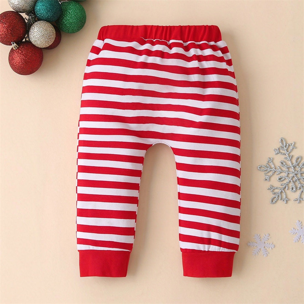 3PCS Lovely My 1st Christmas Letter Deer Stripe Print Baby Set