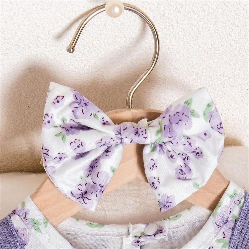 2PCS Chic Floral Print Long Sleeve Baby Girl Jumpsuit