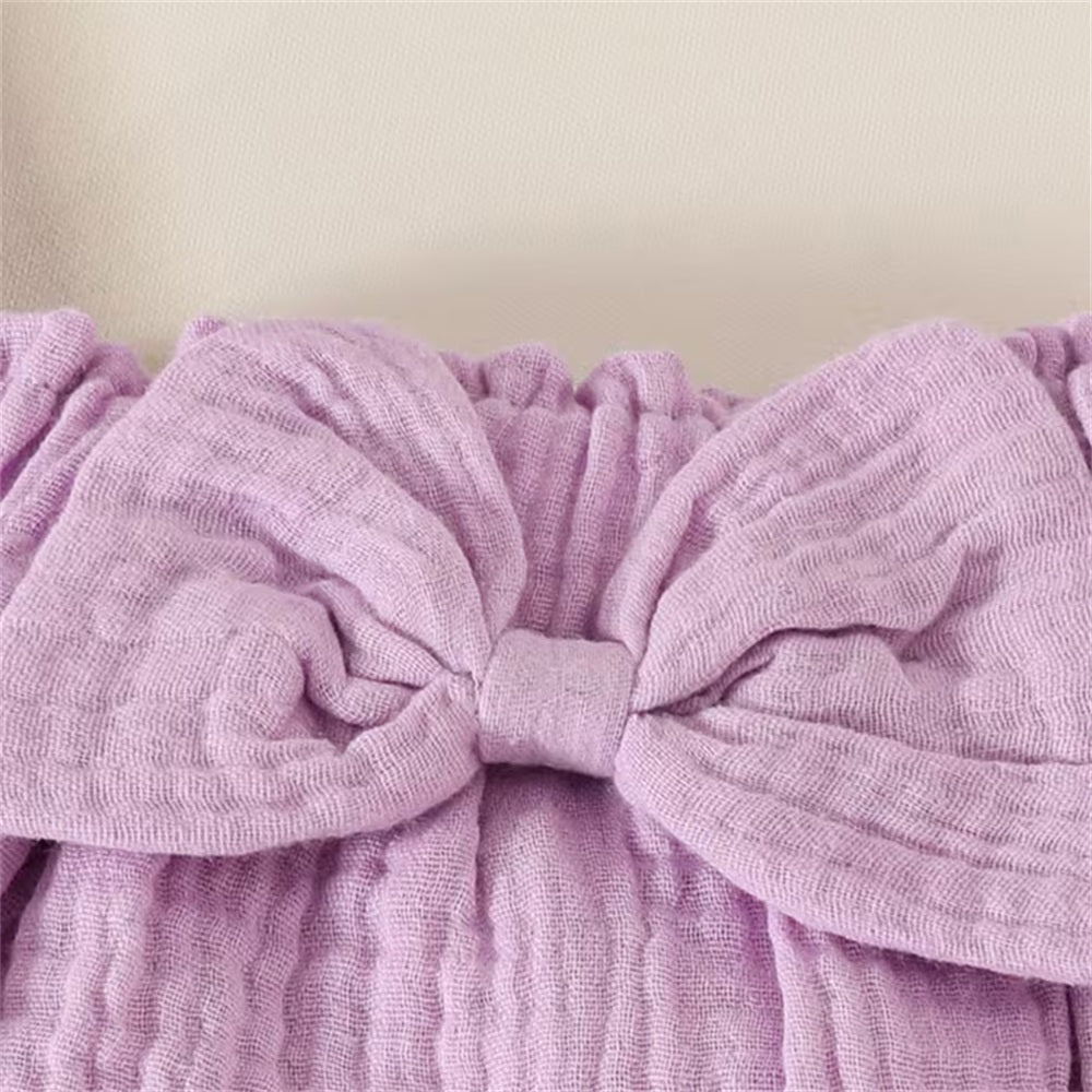 3PCS Grace Bow Printed Flutter Sleeve Baby Set