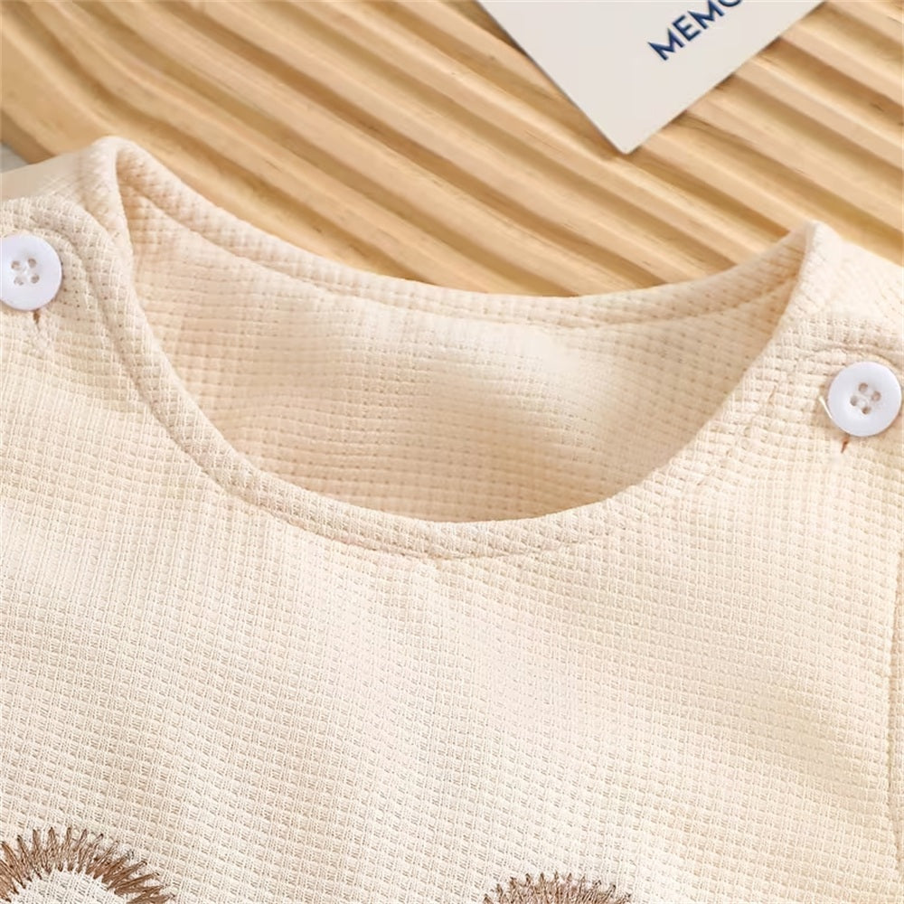 2PCS Adorable Tiger Embroidery Stripe Printed Baby Set