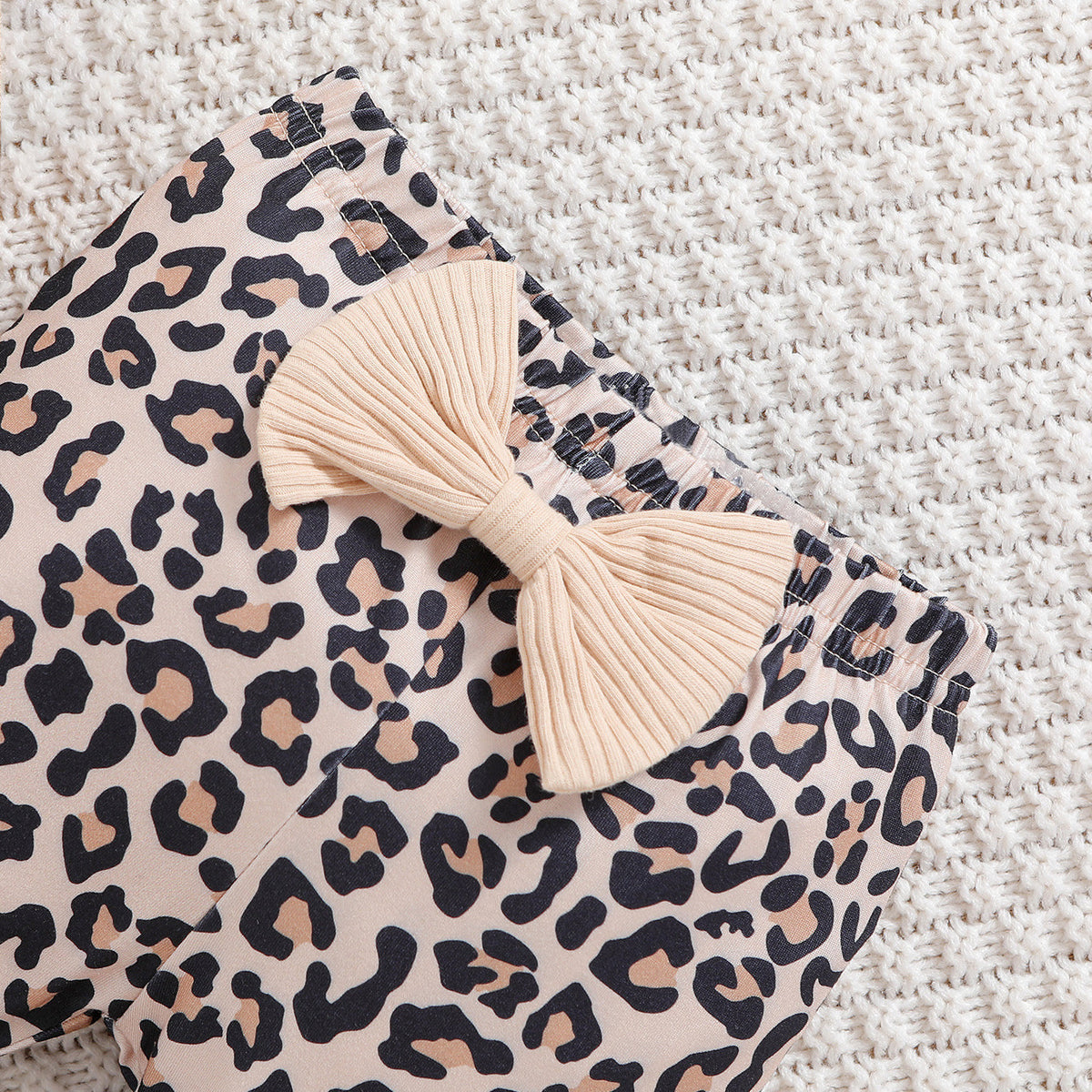 3PCS Mama's Girl Letter Leopard Printed Baby Set