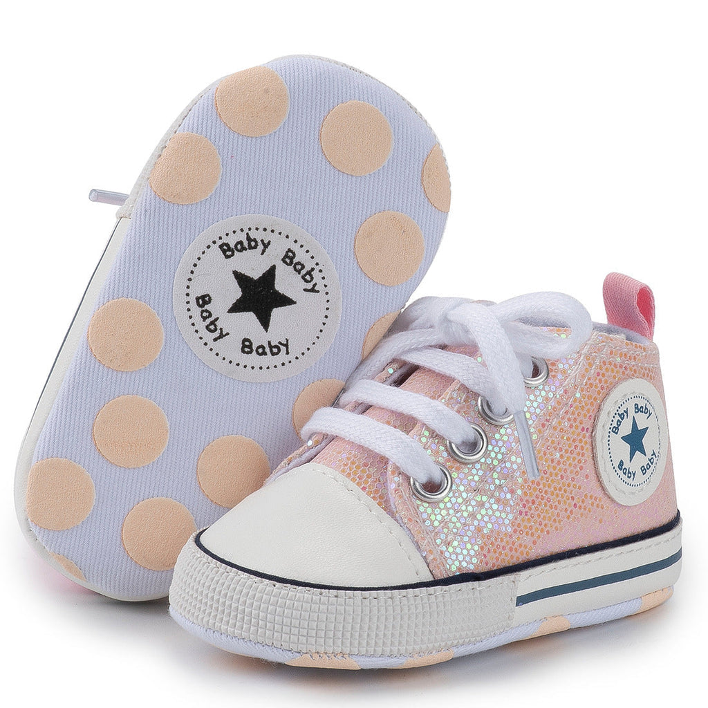 Lovely Allover Sequins Non-Slip Baby Shoes