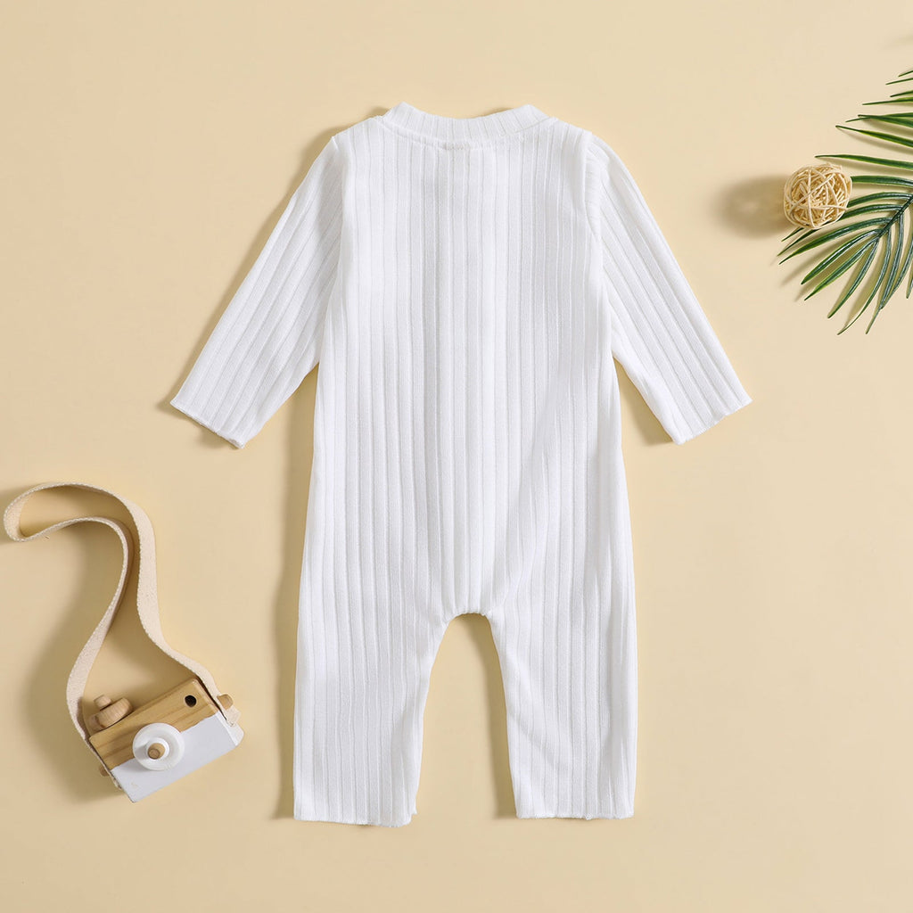 Classic Solid Color Baby Long Sleeve Jumpsuit