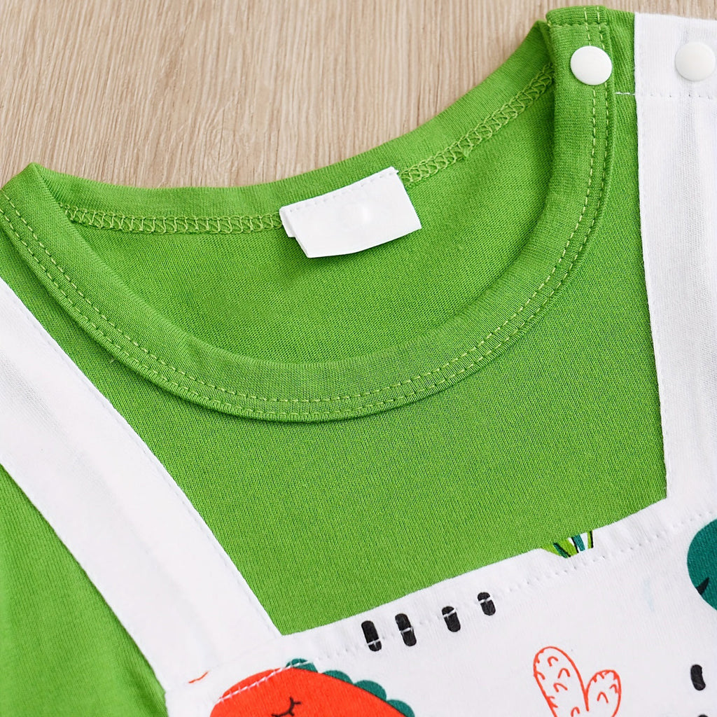 Cool Dinosaur Printed Long Sleeve Baby Jumpsuit